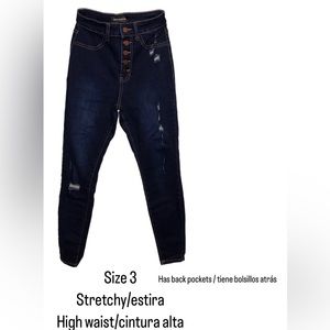 High waist size 3 skinny jeans.